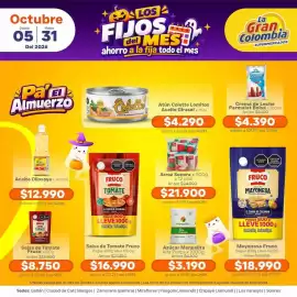 Catálogo La Gran Colombia Página 3: Parmalat Crema de Leche Bolsa €4.390,00, Mayonesa Fruco €18.990,00