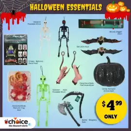 Choice The Discount Store catalogue Page 10: HALLOWEEN ESSENTIALS you Skeleton Poseable 40cm Boo! HALLOWEEN BALLOON DECOR