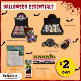 Choice The Discount Store catalogue Page 5: HALLOWEEN ESSENTIALS WOW! SURPRISE GIFT Spook-N-Seek Treasure Chest Asst Boo!