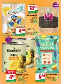 Dino gazetka tydzień 41 Strona 18: Musli owocowe ViVi €5,99, Cukiernia Smaku Ananas w syropie €4,95