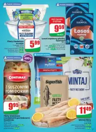 Dino gazetka tydzień 41 Strona 27: Mintaj filety SuperFish €11,49, Filety śledziowe z suszonymi pomidorami Contimax €9,95