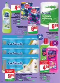 Dino gazetka tydzień 41 Strona 78: Papier toaletowy LaVenda €9,95, Balsam do mycia naczyń z aloesem Liff €4,79