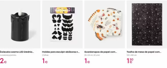 Catálogo Pepco Página 2: Swiecczka czarna led srednia €2,00, Guardanapos de papel com €1,00