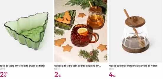 Catálogo Pepco Página 6: Com - caneca de vidro com padrão de pinha em €2,00