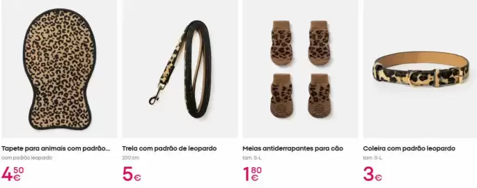 Catálogo Pepco Página 9: Meias antiderrapantes para cão €1,80, Com - coleira com padrão leopardo €3,00
