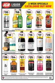 IGA Liquor catalogue Page 2: 19 Crimes Shiraz or Jacob's Creek Sauvignon Blanc €10,00