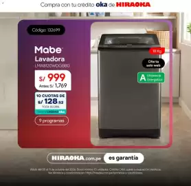 Catálogo Hiraoka semana 41 Página 5: Mabe lavadora €999,00