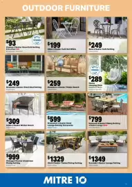 Mitre 10 catalogue Page 11: Utah 6 Seater Timber Dining Setting €1.329,00, Chicago 6 Seater Aluminium Dining Setting €999,00