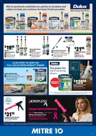 Mitre 10 catalogue Page 17: Dulux 50mm Brushes €19,95, Dulux Wall Roller €21,95