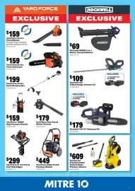 Mitre 10 catalogue Page 3: Yard Force 51.7cc Petrol Post Hole Digger €299,00, Yard Force 209cc Petrol Pressure Washer €449,00
