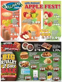 Sullivan's Foods weekly ad week 41 Page 1: Affy Tapple caramel apples €3,99, Brew Pub Lotzza Motzza €9,99