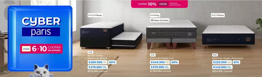 Catálogo Paris Página 10: Cic - cama luropean €579.990,00, Cic - diván cama premium black €279.990,00