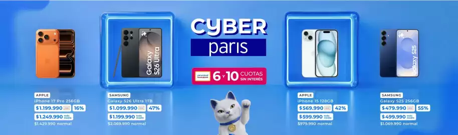 Catálogo Paris Página 4: Samsung - galaxy s25 256gb €479.990,00, Samsung - galaxy s26 ultra 1tb €1.099.990,00