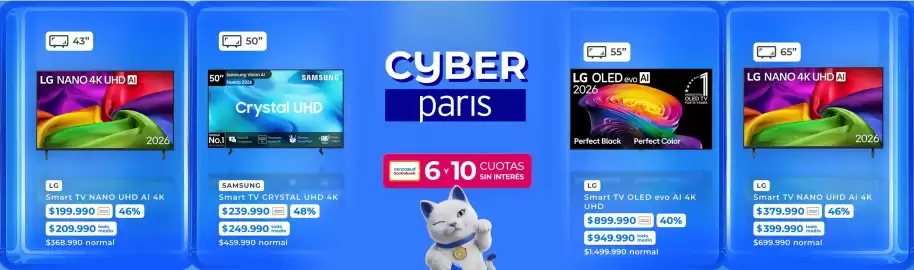 Catálogo Paris Página 6: Lg - smart tv nano uhd ai 4k €199.990,00, Lg - smart tv oled evo al 4k €899.990,00