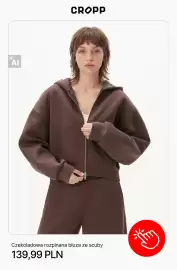 Cropp gazetka tydzień 41 Strona 2: Czekoladowa rozpinana bluza ze scuby Cropp €139,99
