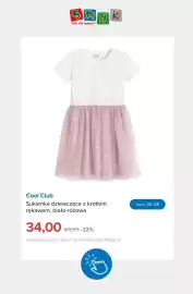 Smyk gazetka tydzień 41 Strona 16: Sukienka dziewczęca z krótkim rękawem biało-różowa Cool Club €34,00