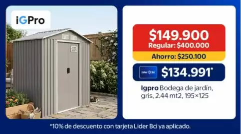 Catálogo Lider Página 20: Igp pro bodega de jardin gris €149.900,00