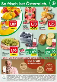 Spar Flugblatt Seite 20: Knackiger Apfel Elstar €1,70, Süß-säuerliche SPAR Zwetschken €1,89