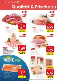 Eurospar Flugblatt Seite 4: Tann Gulaschfleisch €12,99, Tann Schweinskarree €6,99