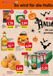 Eurospar Flugblatt Seite 6: Halloween Schnitzkürbis €6,99, Soletti Halloween Fledermäuse €1,79