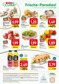 SPAR Gourmet Flugblatt Seite 12: Spar Natur pur Bio-Zwiebeln €1,25, SPAR wie früher Bio-Knoblauchzopf €6,99