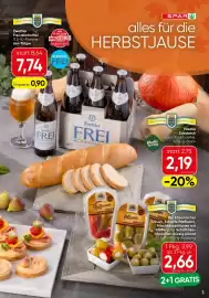 SPAR Gourmet Flugblatt Seite 15: Zwettler Frei €7,74, Haubis Sandwich €2,19