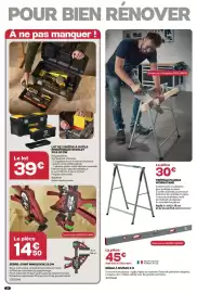 Catalogue Gedimat page 14: Tréteau pliable workstand €30,00, Serre-joint mini quick 15 cm €14,50