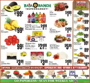 Baja Ranch weekly ad week 41 Page 1: Trafficanada Eggs €1,79, Fresh Beef Short Ribs €9,99