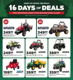 Mills Fleet Farm weekly ad Page 7: Peg Perego John Deere Gator XUV. €389,99, Peg Perego Polaris RZR900 €349,99