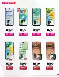 Vodacom catalogue Page 11: HONOR 600 5G AI €549,00, HONOR X7e €329,00