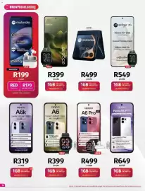Vodacom catalogue Page 14: Moto edge 70 €399,00, OPPO A6 €399,00
