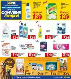 Volantino Ard Discount Pagina 14: Rugolino Ammorbidente Fiori di Loto €1,99, Ionix piatti limone €1,59