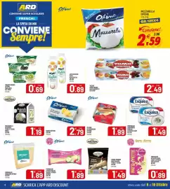 Volantino Ard Discount Pagina 8: Formaggio a pasta filata senza lattosio Optimo €1,89, Burro Optimo €2,79