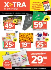 Coop Extra reklamblad vecka 42 Sida 1: Klassikerost €59,90, Färsk hel kyckling €29,90