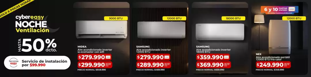Catálogo Easy Página 2: Nex - aire acondicionado portatil 12000 btu frio calo €249.990,00