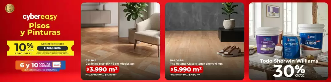 Catálogo Easy Página 5: Cerámica piso 45x45 cm mississippi €3.990,00, Baldara piso flotante classic touch cherry €5.990,00