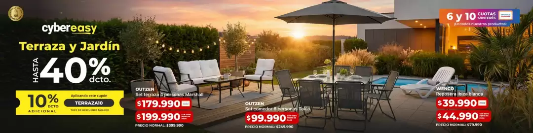 Catálogo Easy Página 7: Set comedor 6 personas €99.990,00, Wenco - reposera ibiza blanca €44.990,00