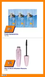 Action Flugblatt woche 41 Seite 17: Freija Katzensticks €0,89, Max & More Volumen-Mascara €1,29