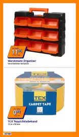 Action Flugblatt woche 41 Seite 4: Werckmann Organizer €11,95, TCX Teppichklebeband €0,98