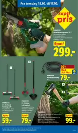 Lidl tilbudsavis uge 42 Side 31: Parkside Forlængerledning €79,00, Parkside batteridrevet grensav 20 V €299,00
