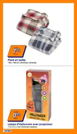 Catalogue Action semaine 41 page 10: Lampe d'Halloween avec projecteur €0,99, Plaid en teddy €7,95
