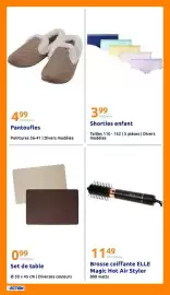 Catalogue Action semaine 41 page 28: ELLE Brosse coiffante €11,49, Set de table €0,99