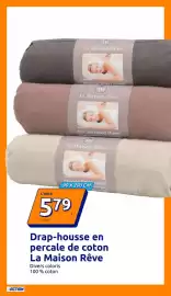 Catalogue Action semaine 41 page 9: La Maison Rêve Drap-housse en percale de coton €5,79