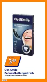 Action Prospekt woche 41 Seite 7: OptiSmile TEETH WHITENING STRIPS CHARCOAL 14x2 STRIPS MINT FLAVOUR Pro Stück 349 0.25/st