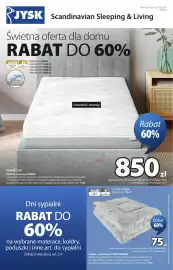 JYSK gazetka Strona 1: Kołdra z „barankiem” MIDTRONDEN €75,00, Materac piankowy SVINNA Dreamzone €850,00