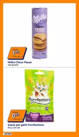 Volantino Action settimana 41 Pagina 12: Snack per gatti Purrfections €0,49, Milka Choco Pause €1,99
