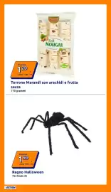 Volantino Action settimana 41 Pagina 22: Torrone Marandi con arachidi e frutta secca €1,29, Ragno Halloween €1,59