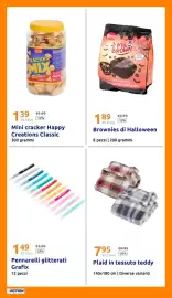 Volantino Action settimana 41 Pagina 26: Pennarelli glitterati Grafix €1,49, Plaid in tessuto teddy €7,95