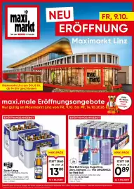 Maximarkt Flugblatt woche 41 Seite 1: Zipfer Urtyp €13,80, Red Bull Energy Drink €0,89