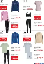 Intersport akciós újság Oldal 5: Under Armour női póló €8.990,00, Adidas férfi felső essentials 3-stripes €14.990,00